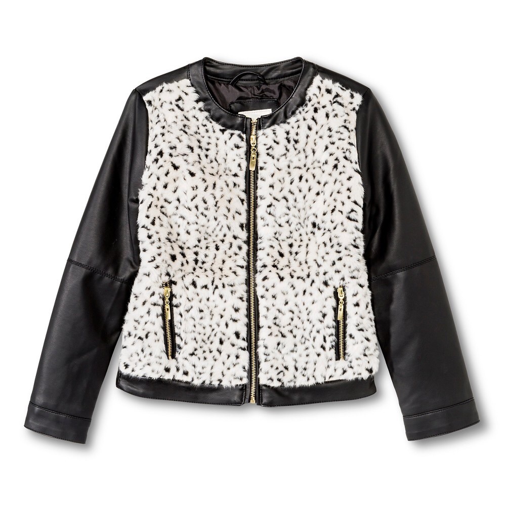 Girls Faux Leather Moto Jacket Black Cherokee